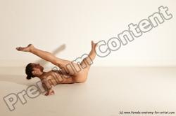 Nude Gymnastic poses Woman White Moving poses Athletic medium brown Dynamic poses Pinup